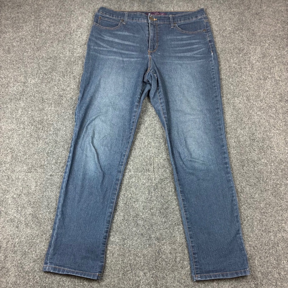 Gloria Vanderbilt Amanda High Rise Straight Leg Blue Jeans Womens Size 10 Medium